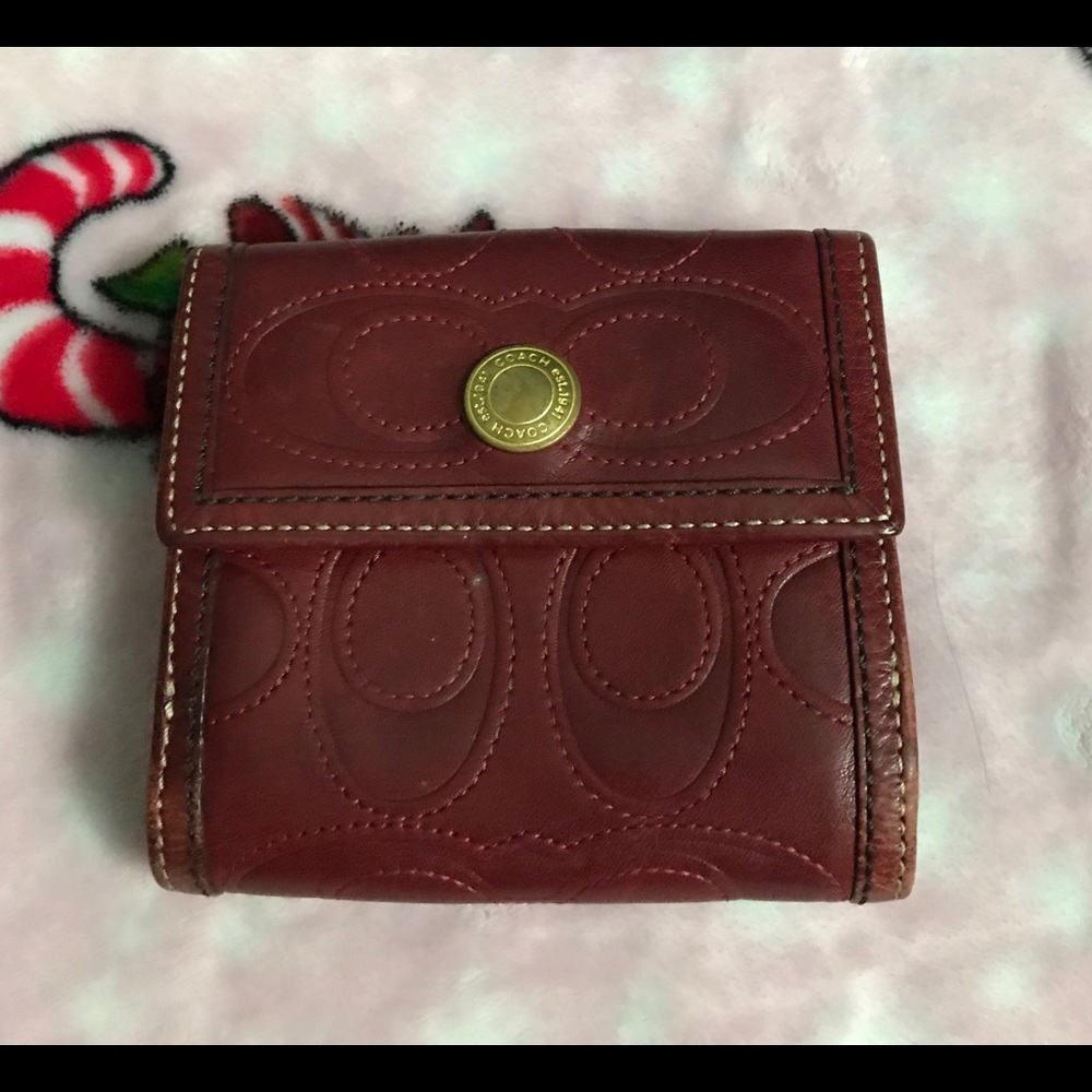 Authentic burgundy COACH bifold wallet